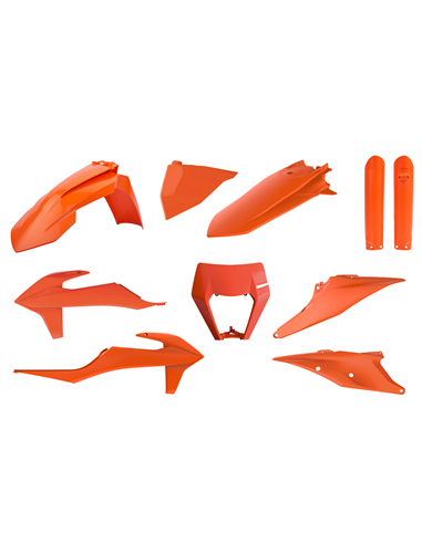 KTM EXC,EXC-F XC-W,XCF-W - Enduro Plastique Kit Orange - Modèles 2020-21 Polisport 91041