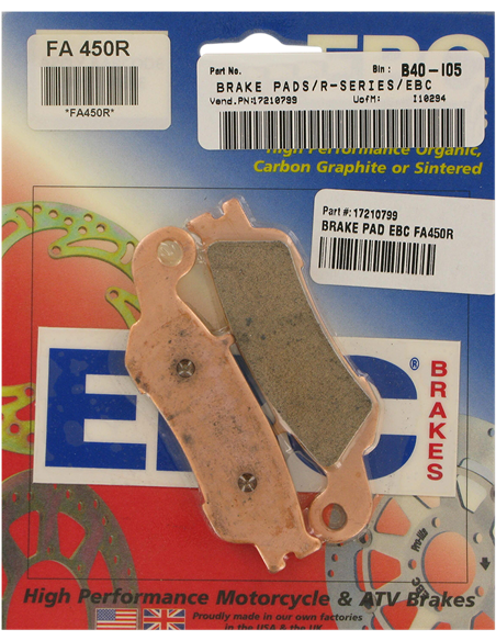 Pastillas de freno Fa-R Series Sintered Metal EBC FA450R