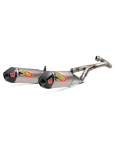 Sistema de escape T-6 Euro Dual inoxidável com recipientes de titânio e tampa de carbono PRO CIRCUIT 0111745H2