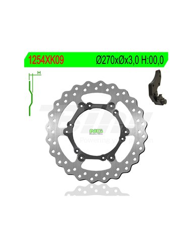 Floating wavy NG brake disc 1254XK9 Ø270 x Ø- x 3