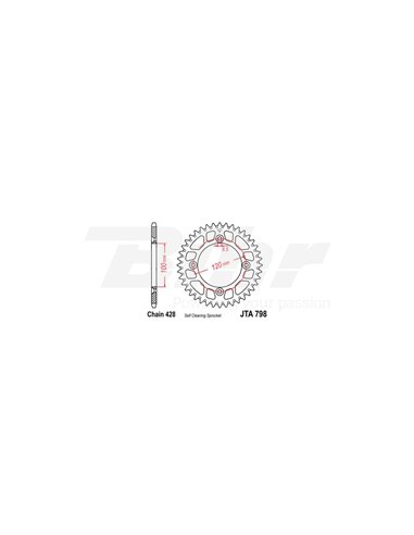 52 tooth JT 798 aluminum Rear sprocket