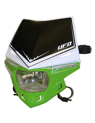 Stealth Headlight Holder (12V-35W & Led) Dual Color white-Kx-green UFO-Plast PF01715-W026