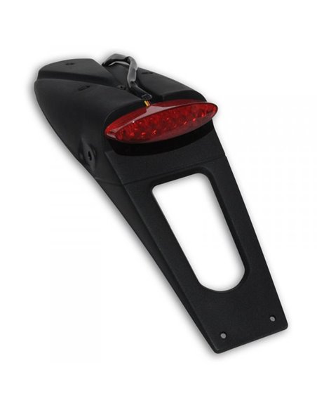 Rear light and license plate holder without indicators W- Red Led-Taillight (E11 & Dot) black Pp01219Kclb UFO-Plast