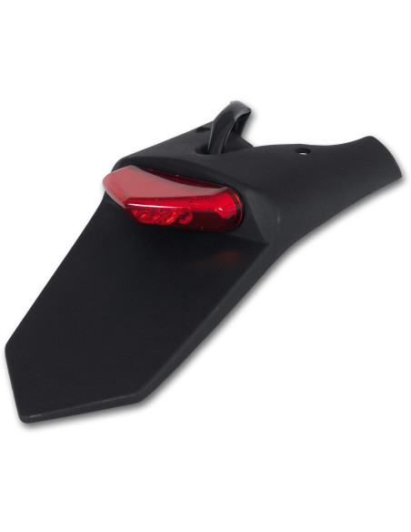 Feu arrière et support de plaque d'immatriculation sans clignotants W- Feu arrière à LED rouge (E4 & Dot) noir UFO-Plast