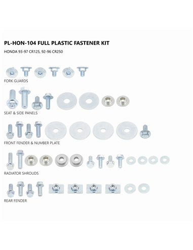 Kit de vis pour plastiques Cr12593-97 Ac02431 UFO-Plast