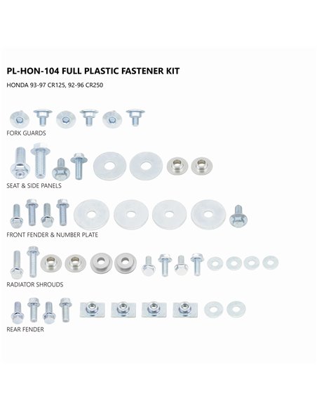 Kit de tornillos para plásticos Cr12593-97 Ac02431 UFO-Plast