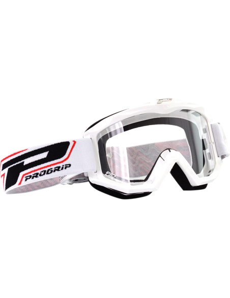 Gafas de motocross Offroad Race Line White 3201 Cristal transparente PRO GRIP PZ3201BI
