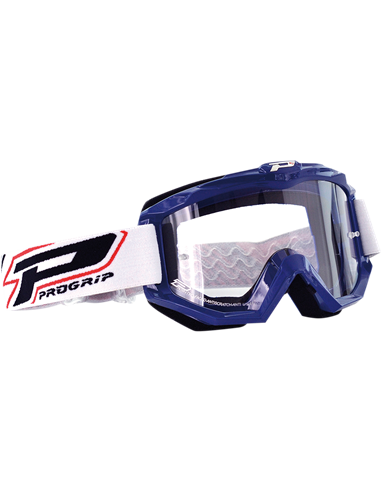 Óculos de motocross Offroad Race Line Azul 3201 Vidro transparente PRO GRIP PZ3201BL