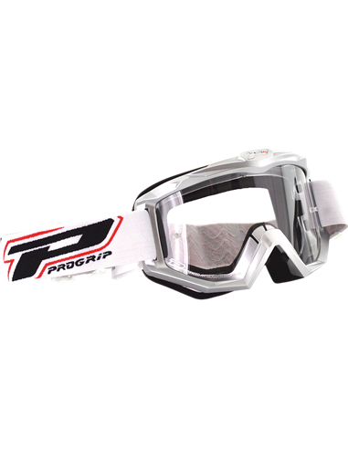 Masque Motocross Offroad Race Line Silver 3201 Verre transparent PRO GRIP PZ3201AG