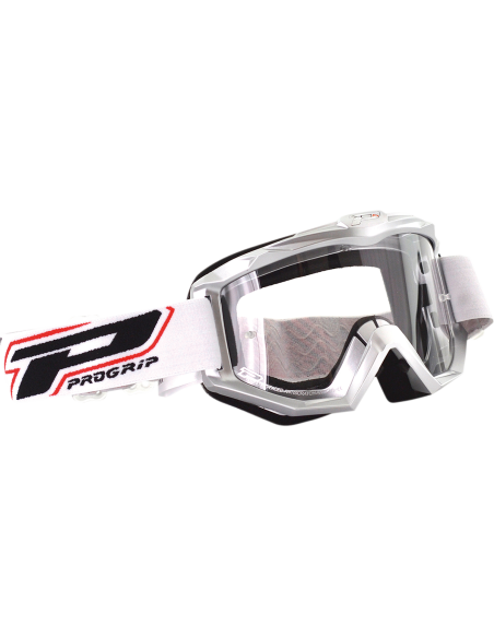Gafas de motocross Offroad Race Line Silver 3201 Cristal transparente PRO GRIP PZ3201AG