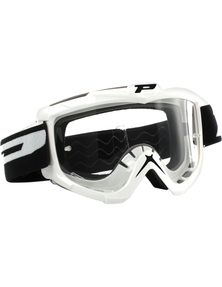 Masque Motocross Offroad Base Line Blanc 3301 Verre transparent PRO GRIP PZ3301BI