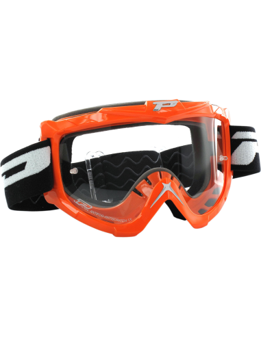 Ulleres de motocròs Offroad Base Line White 3301 Vidre transparent PRO GRIP PZ3301BI
