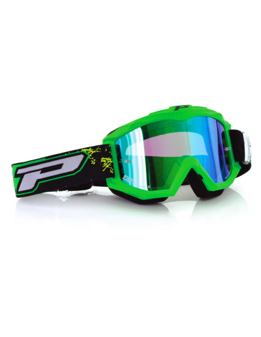 Masque de Motocross Offroad Fluo Mat Noir 3204 Verre de Remplacement pour Masque de Motocross Miroir Verre Rouge PRO GRIP