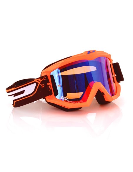 Masque de Motocross Offroad Fluo Mat Noir 3204 Verre de Remplacement pour Masque de Motocross Miroir Verre Rouge PRO GRIP