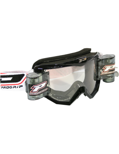 Óculos de motocross Mx / Enduro com Roll Off Black 3208 Vidro transparente PRO GRIP 3201RONE