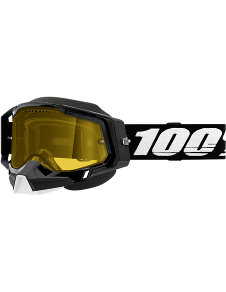 Ulleres de motocròs 100% Racecraft 2 Snow Negre Groc 50122-608-01