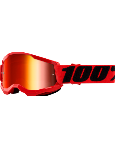 Gafas de motocross 100 % Strata 2 niño(a) Rojo Espejo Azul 50521-251-03