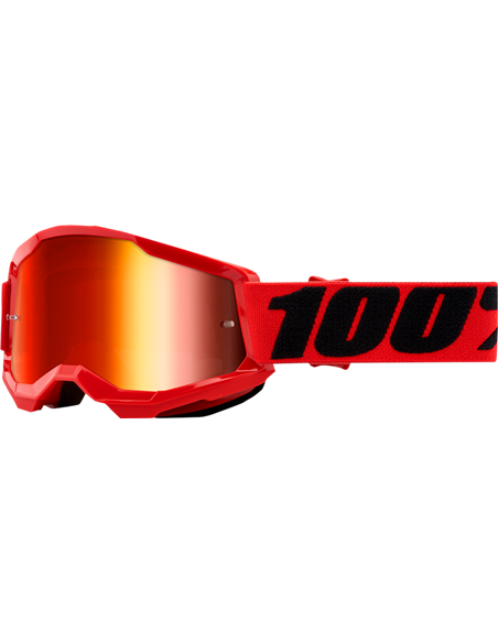 Gafas de motocross 100 % Strata 2 niño(a) Rojo Espejo Azul 50521-251-03