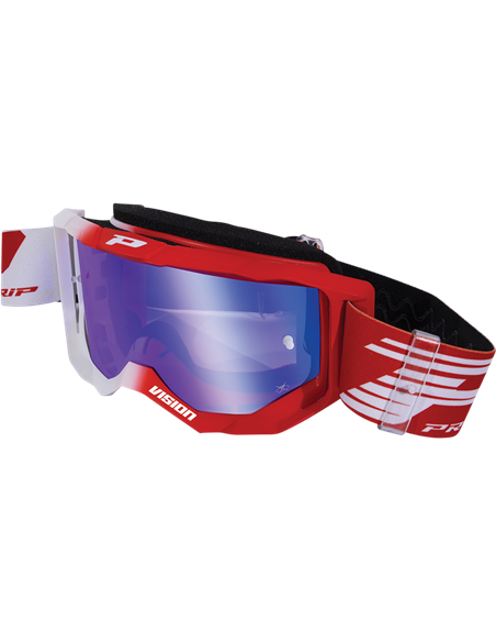 Gafas de motocross 3300 Fl Wh/Rd Cristal espejo PRO GRIP PZ3300FL-127