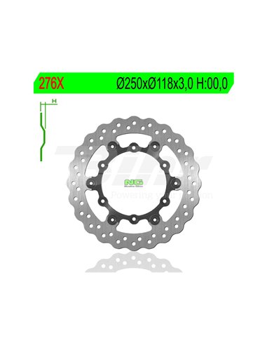 Disco de freio Wave NG 276X Ø250 x Ø118 x 3