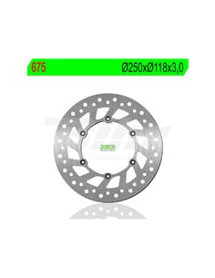 Disco de freno NG 675 Ø250 x Ø118 x 3. Posición: Delantera.