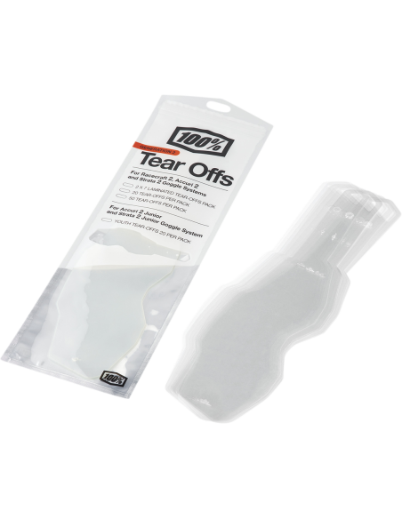 Tear-off per ulleres de motocròs 100% AC2 / Strata 2 Ys20Pk 51019-101-20