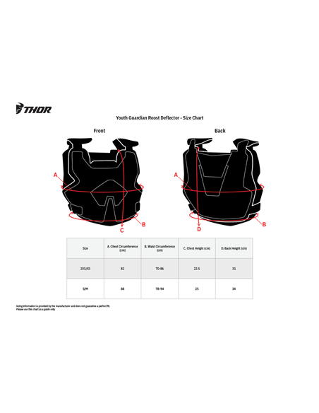 THOR Guardian S20 Plastron Enfants Or / Bk2Xs / Xs 2701-0970