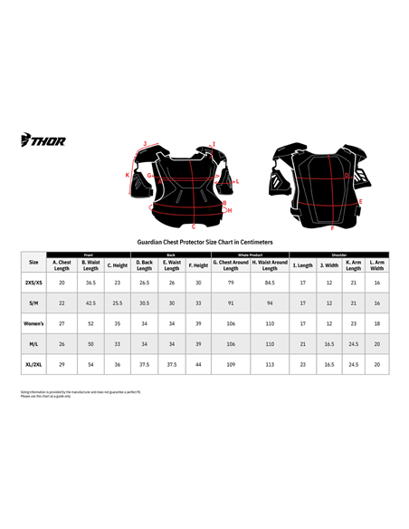 THOR Guardian S20 Peitorai infantil ou / Bk2Xs / Xs 2701-0970