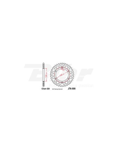 Corona JT 808 de aluminio con 49 dientes
