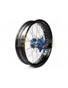 Complete wheel Haan Wheels black rim 16-3,50 blue hub 1 45050/3/5