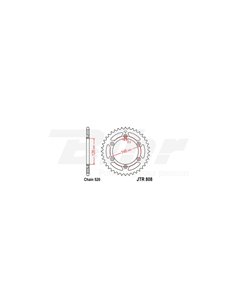 Corona JT 808 de acero con 51 dientes