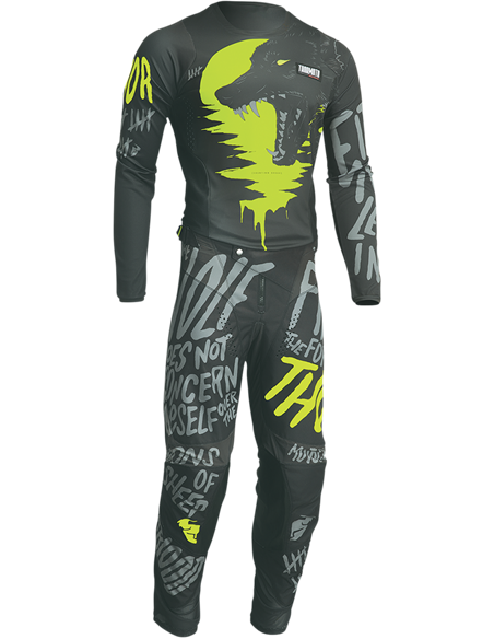 Calças de motocross Thor-MX 2022 Pulse Counting Sheep Charcoal/Acid 40 2901-9513