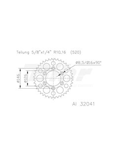 ESJOT Crown Aluminum black 51-32041-48BP teeth
