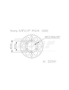 Corona ESJOT Alumini negre 51-32041-50BP dents