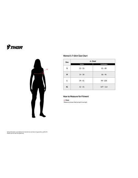 T-Shirt Femme Thunder Noir Lg THOR-MX 2023 3031-4116