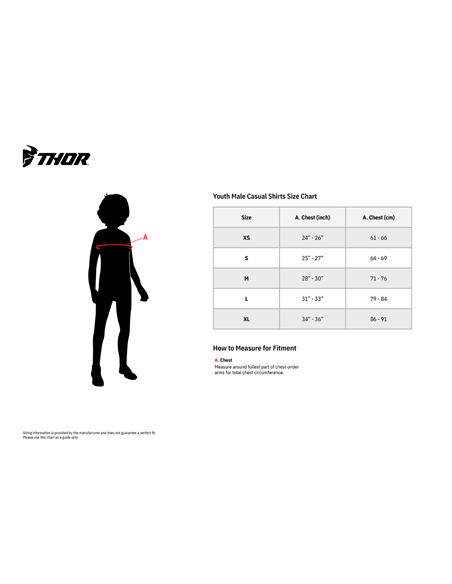 Tee Yth Thor Stone Bk Xs THOR-MX 2023 3032-3582