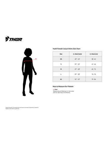 T-Shirt Enfant Thor Corpo Ch Xs THOR-MX 2023 3032-3650