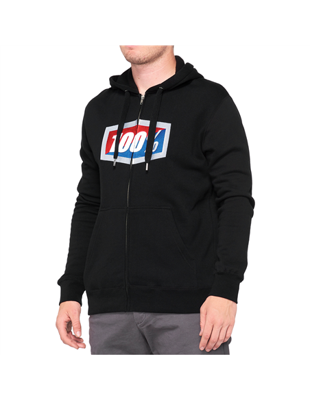 100 % Official Full-Zip Hoody Black Medium 36005-001-11