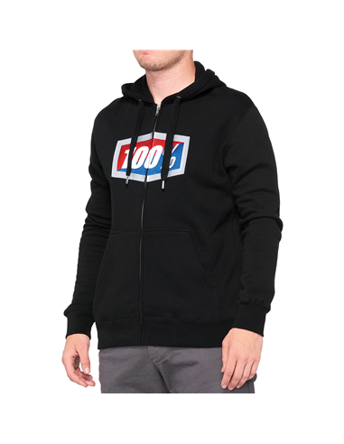 Dessuadora 100% Official Full-Zip negre Large 36005-001-12