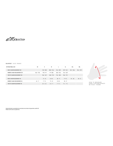 Motocross gloves F Bore Bk/Bk 3X Alpinestars 3563622-1100-3X