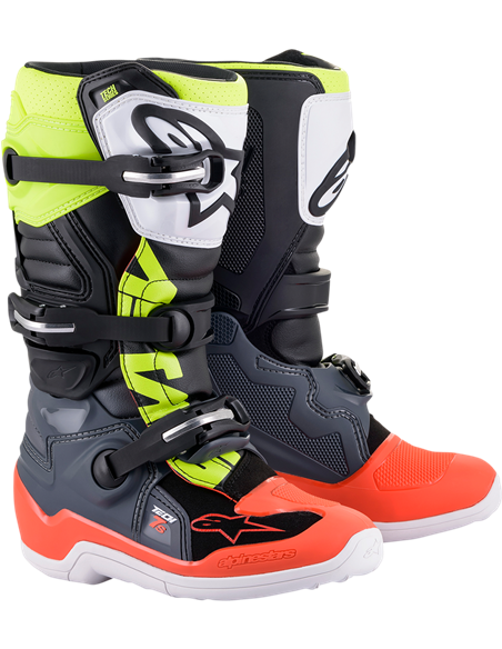 Bottes Motocross Alpinestarss Tech 7S Gris / Rouge / Jaune 4