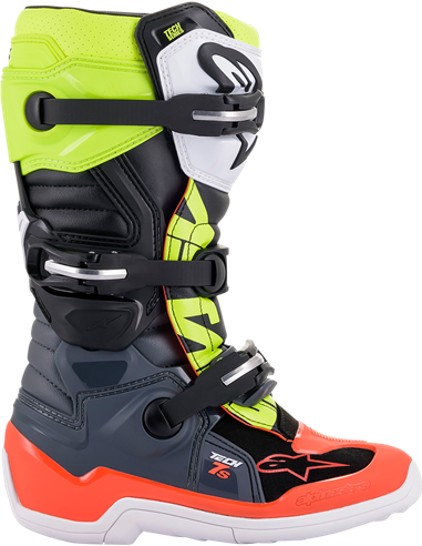 Botes motocròs Alpinestarss Tech 7S Gris / Vermell / Groc juliol