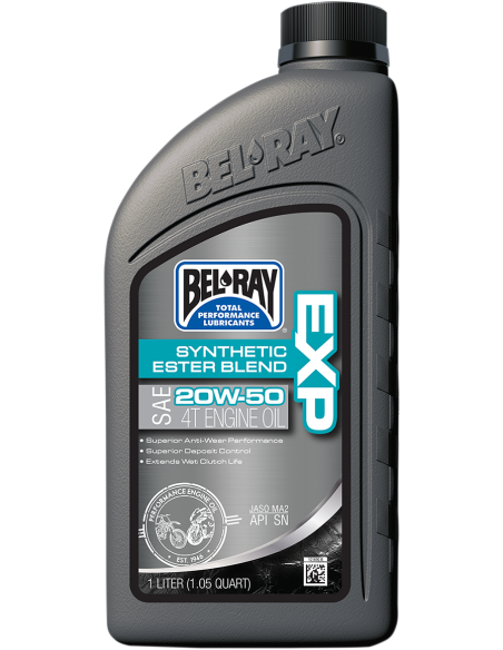 BEL-RAY Exp Semi-Synthetic Ester Blend 4-Stroke Óleo de Motor 20W-50 1 Liter 99131-B1LW