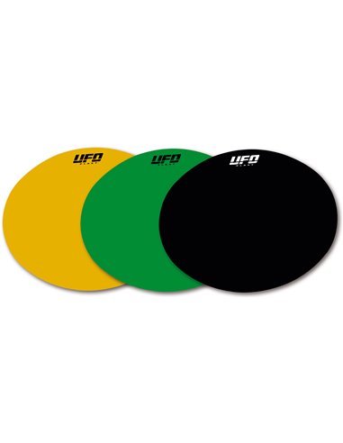 Paneles portanúmero universales vintage Oval Number Tapa frontal porta-números amarillo UFO-Plast ME08050-D