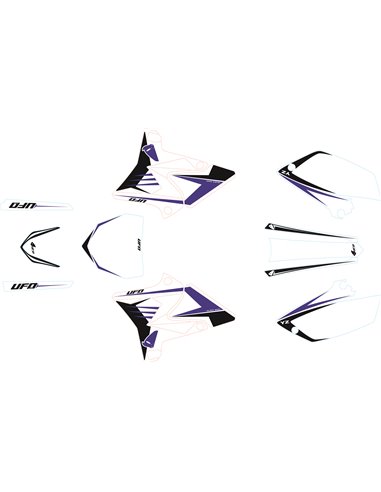 Kit de Adesivos "Reestilizados" UFO-Plast Yamaha Yz 125-250 2003-14 Branco