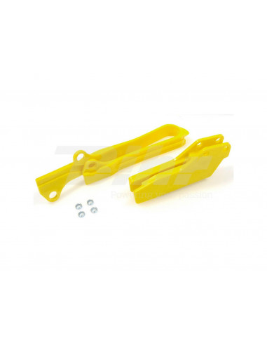 Guía de cadena + patín basculante Polisport amarillo Suzuki 90614
