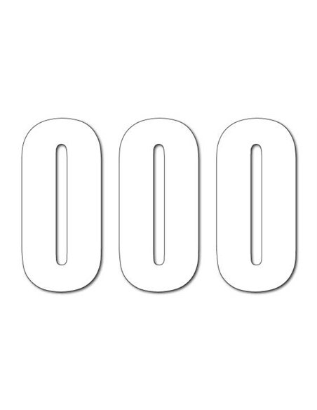 Numbers Three Series 0 Sticker Pack de 3 White Blackbird Racing 5047-10-0