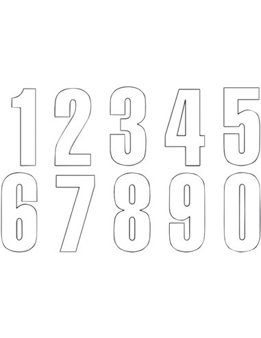 Números Três Série 1 Adesivo 3 Pacote Branco Blackbird Racing 5047-10-1