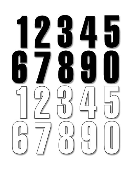Pack de 3 autocollants Numbers Three Series 1 Blackbird Racing 5047-10-1