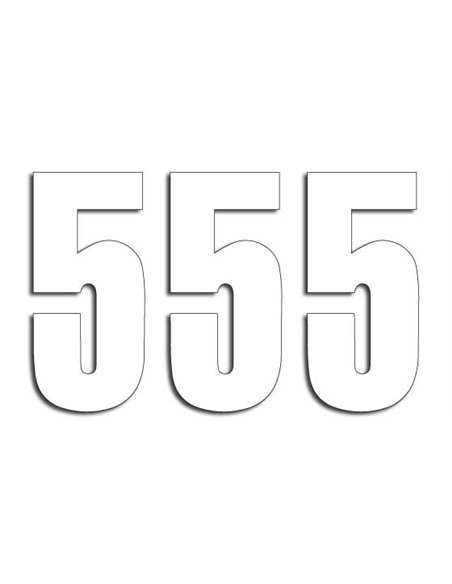 Pacote de adesivos da Numbers Três Série 5 com 3 White Blackbird Racing 5047-10-5